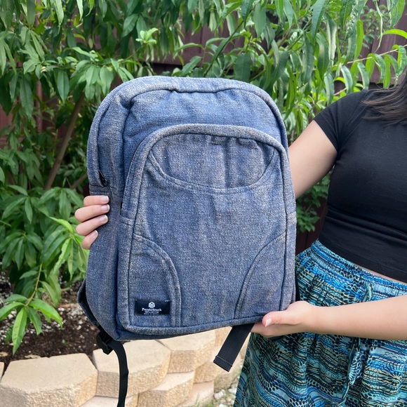 Stonewashed Heavy Cotton Backpack Blue - Picture 7 of 13